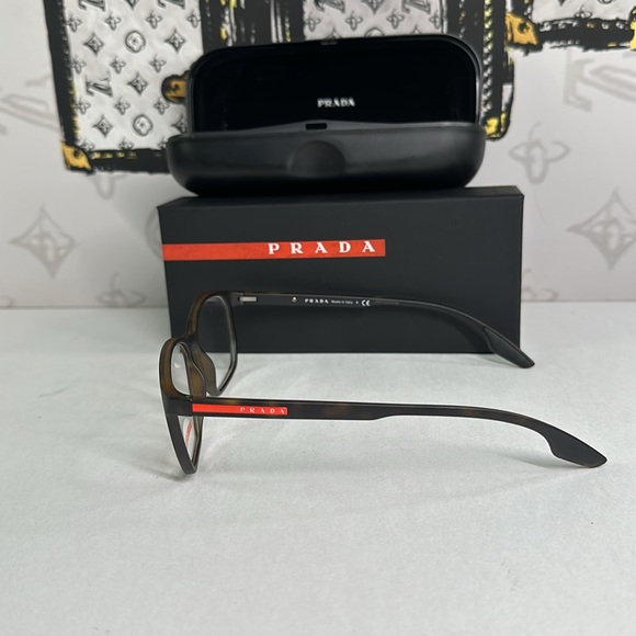 💯 Authentic-Prada Linea Rossa Demo Geometric Men's Eyeglasses PS 03MV 5641O1 53. - Picture 5 of 11